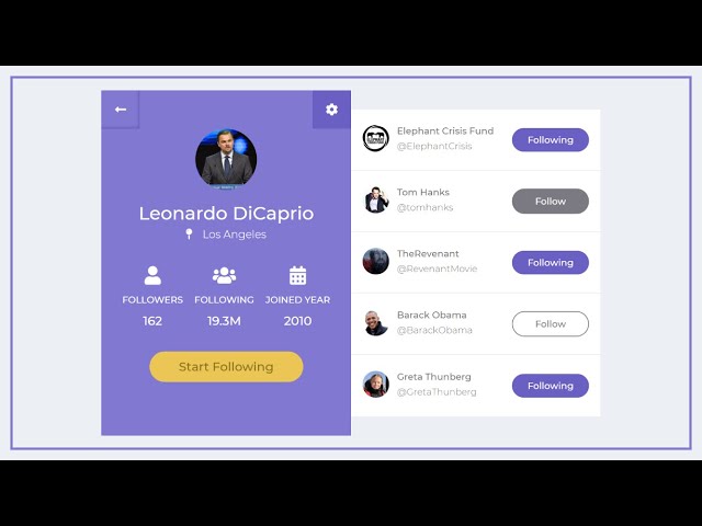 How to create the User Profile Card UI Design In HTML CSS and Javascript