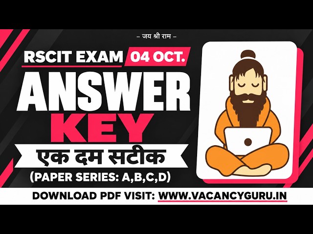 RSCIT answer key 4 October 2026 RSCIT Answer key today RSCIT 4 October 2026 Answer key 4 Oct 2026