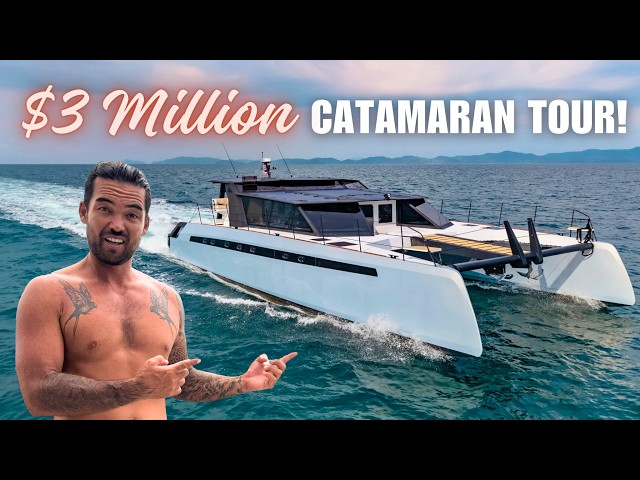 EXCLUSIVE TOUR: Diesel OUTBOARD ENGINES on a 60ft CATAMRAN! 🤯 - (Episode 357)
