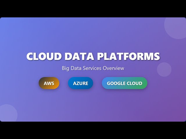 Cloud Data Platforms: AWS vs Azure vs GCP - Big Data Services Overview for Beginners
