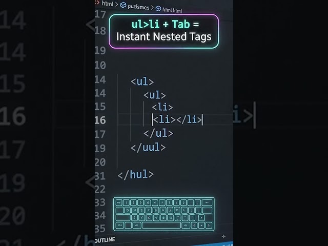 Write Nested HTML in Seconds! 🤯 | Emmet VS Code Trick