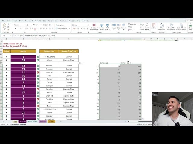 MVP World Tour - UK Microsoft Excel Finals - Challenge 1 Solution