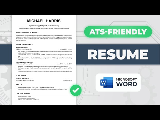How to Make ATS Friendly Resume in MS Word | ATS Resume Template | Free Download