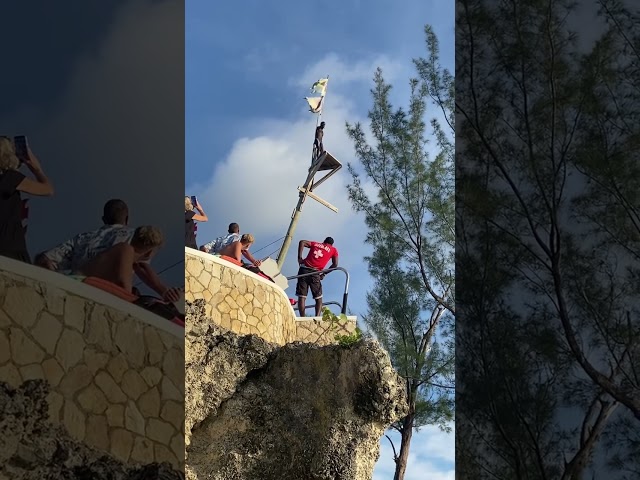 Crazy jump from high board
