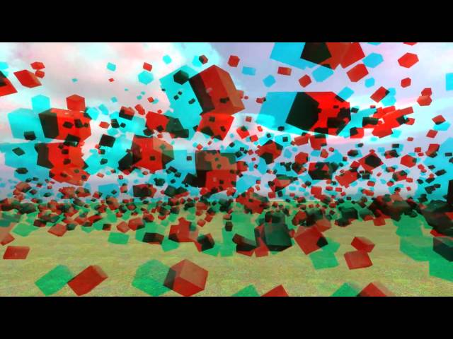 Gmod Mass Physics in 3D Anaglyph : Boxes nuked in Slowmotion (Watch in HD 1080p)