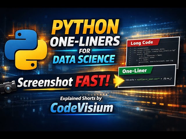 Python One-Liners for Data Science 📸 Screenshot Fast | Explained Shorts by CodeVisium