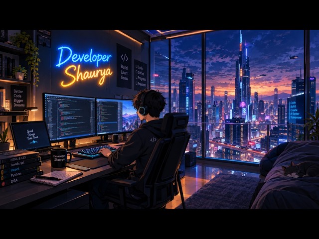 Coding in a Futuristic City 💻🌆 | Anime Coding Ambience for Deep Focus, Study & Productivity