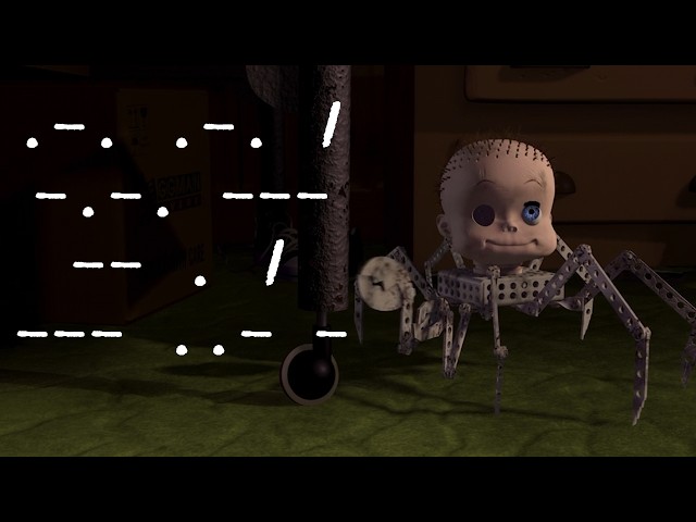 The baby toy in Toy Story communicates in Morse code