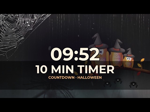 10 Minute Countdown Timer 🎃 Halloween with Clock Ticking | Temporizador 10 Minutos