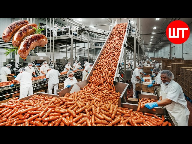 How Millions of Sausages Are Made Every Day ➤ Food Factory