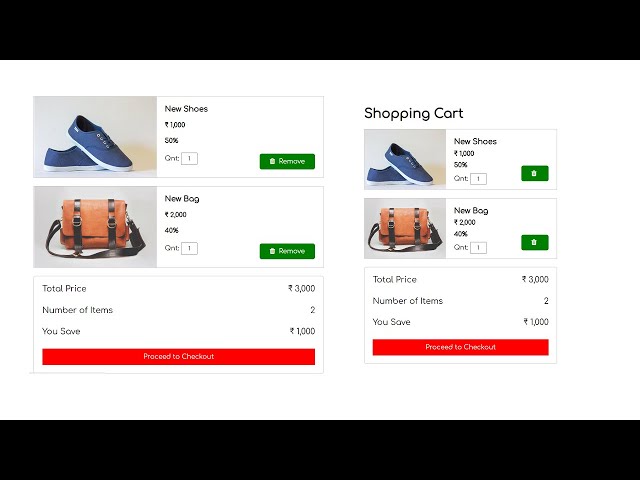 How to make Shopping Cart using HTML and CSS | Design Shopping Basket in HTML and CSS for beginners