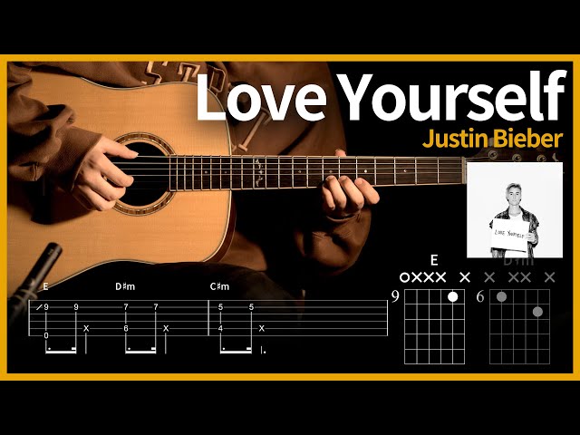 276.Justin Bieber - Love Yourself  【★★☆☆☆】 | Guitar tutorial | (TAB+Chords)