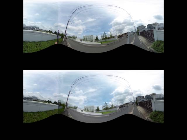 [360][3D] 任天堂 本社、本社開発棟の周辺の全周立体写真