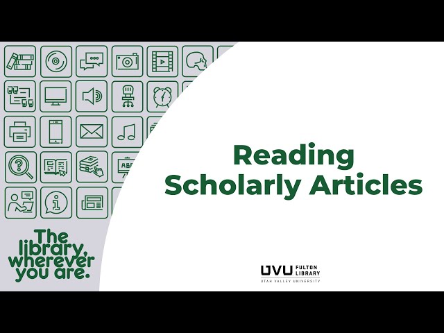 Reading Scholarly Articles