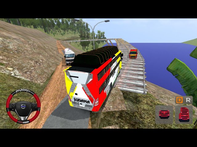 Ashok Leyland Sleeper Bus | Indian Traffic Off-road Bridge Driving 😱 | Bus Simulator Indonesia 