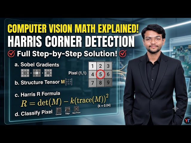 COMPUTER VISION || Q243 : 5/4 marks : Harris corner detection 