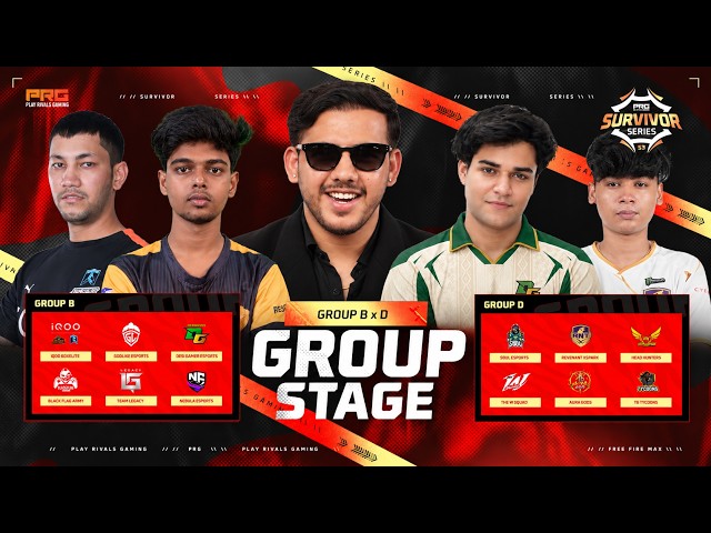 🔴 GROUP STAGE - PRG SURVIVOR SERIES SEASON 3 | OGXELITE vs DG vs GODL vs S8UL vs RNTX vs TGT 🏆