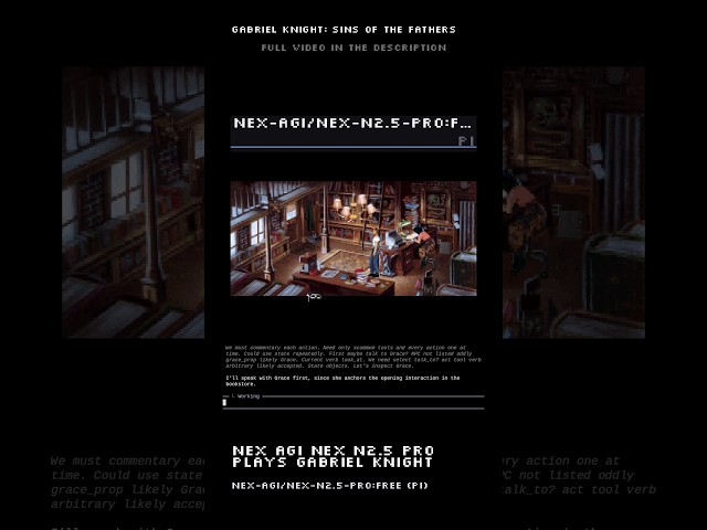 Nex AGI Nex N2.5 Pro Plays Gabriel Knight #retrogaming #retro #gaming