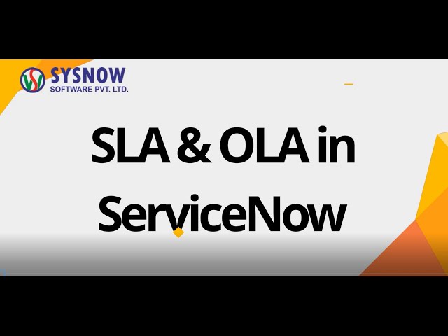 SLA & OLA in ServiceNow by SYSNOW SOFTWARE PVT LTD #technology #itservices