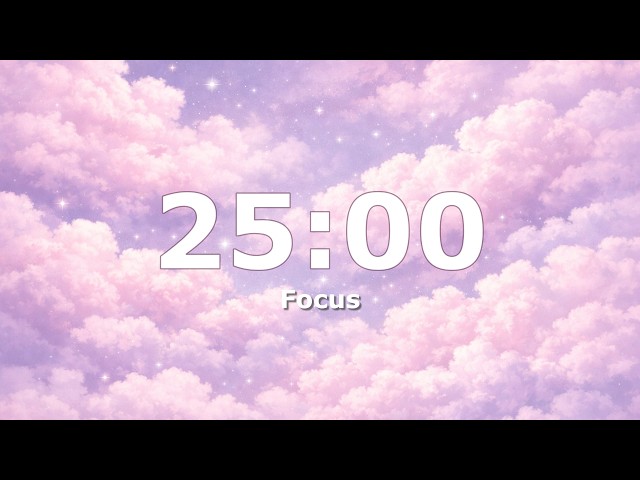 ​50 Min Study With Me 🌸 | Pink Clouds Aesthetic Pomodoro Timer (25/5) 🤍