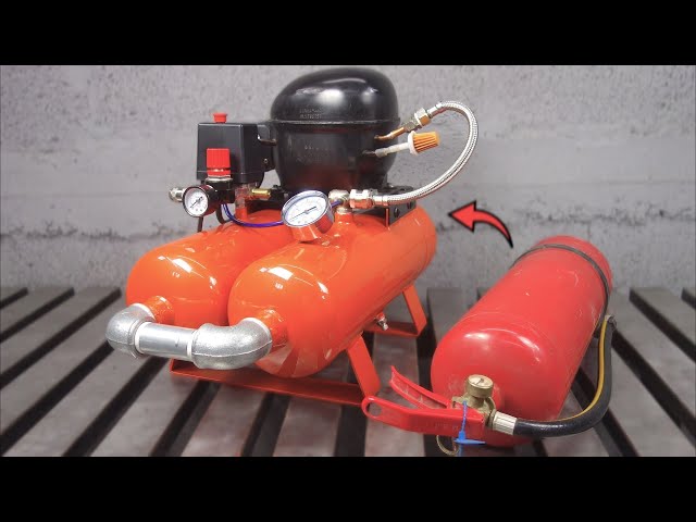 Homemade Silent Air Compressor With Refrigerator Motor