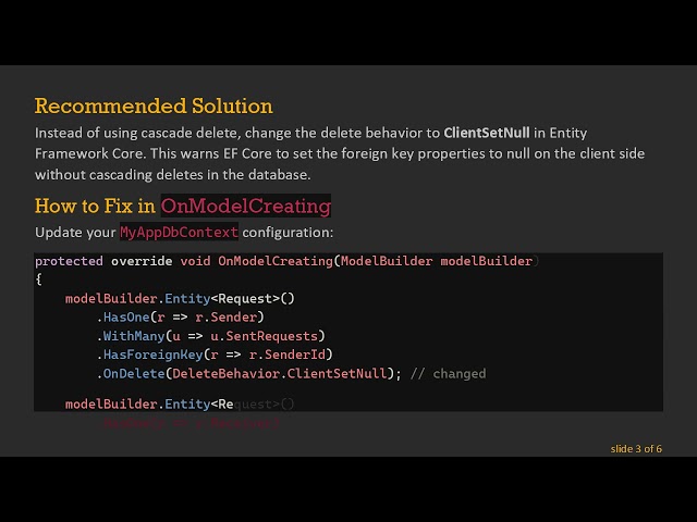 Fixing Multiple Cascade Paths Error in Entity Framework Relationships