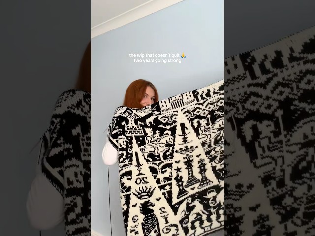 update on my reversible tapestry 💕💕 pattern is opening gambit by LDS #knitting #doubleknitting