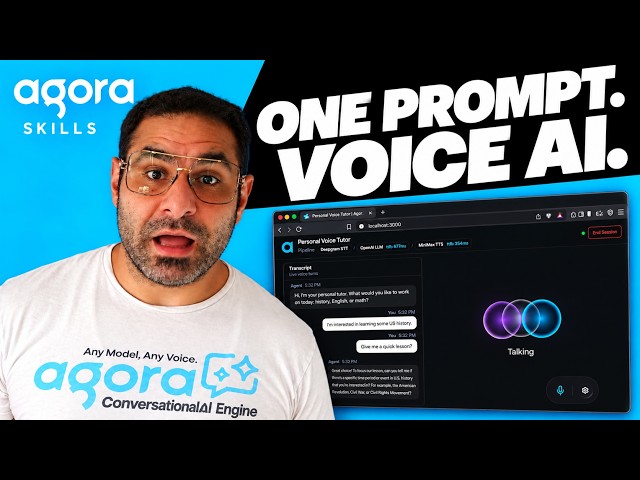Build a voice AI tutor from an empty folder with Agora Skills and Codex