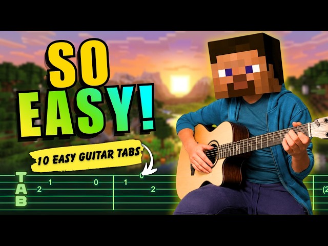 10 Minecraft Songs You Can Learn in 5 Minutes (Easy Guitar TABs)