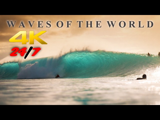 🔴4K - 24/7 BIG Waves - Tahiti And Hawaii -  ASMR With Relaxing Music☑️🔴