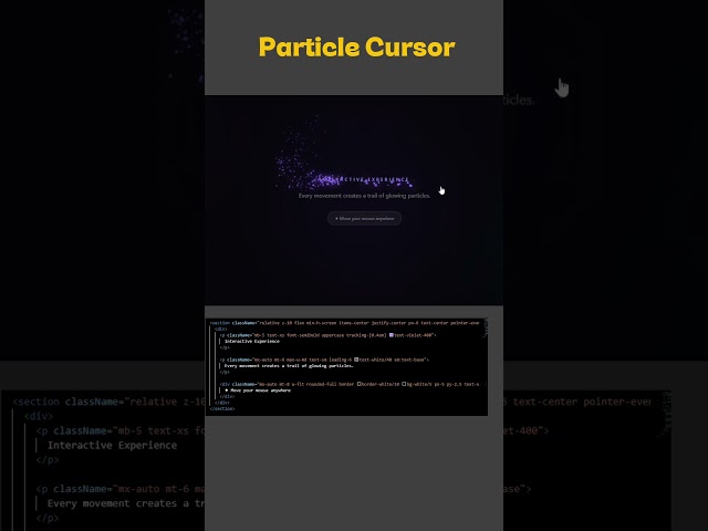 Particle Cursor #shorts#html#css#javascript#webdevelopment#programming#react #learncode