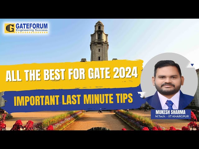 All The Best GATE 2024 Aspirants | Mukesh Sharma