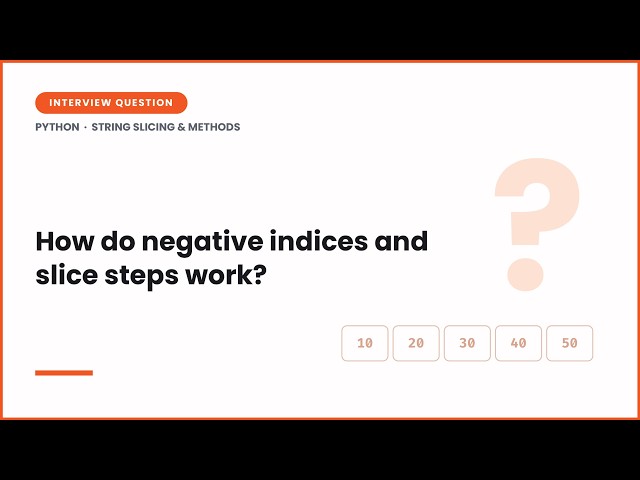 Python Negative Indices & Slice Steps Explained | Python Interview Question #python #interview