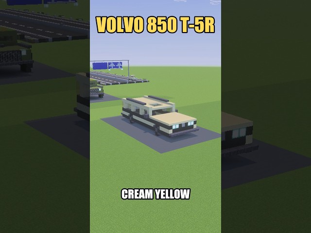 Cream Yellow Volvo 850 T-5R in Minecraft! #Shorts