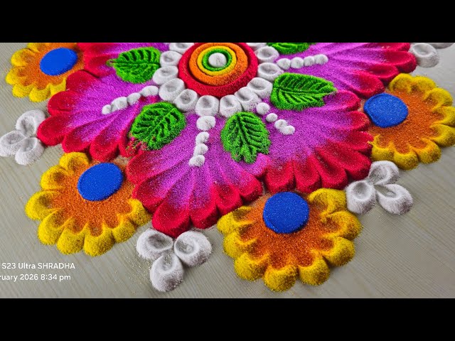 Simple rangoli designs for all festival/Easy Rangoli designs for Diwali/Rangoli by Vino
