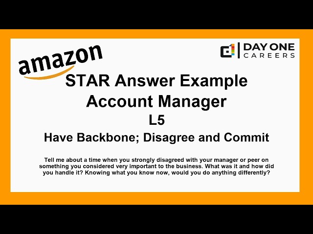 Amazon Interview STAR, L5, Account Manager - Have Backbone; Disagree and Commit