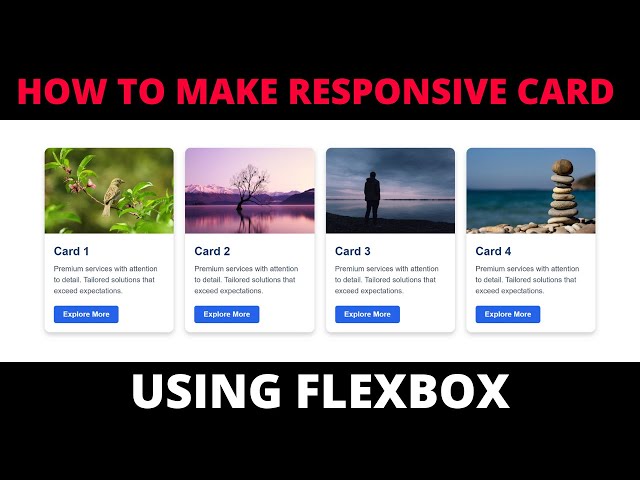Responsive Card Design Using HTML & CSS Flexbox