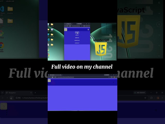 Responsive Navbar with Hamburger Menu in HTML, CSS & JavaScript 💻