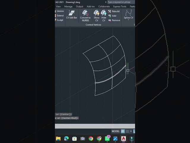 AutoCAD SURFNETWORK Command Explained | Create Complex 3D Surfaces  #Shorts