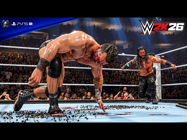WWE 2K26 - Roman Reigns vs. LA Knight - No Holds Barred Match | PS5™ Pro [4K60]