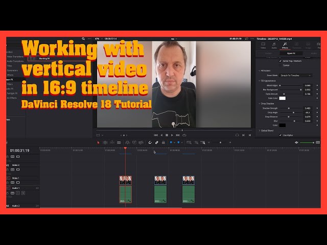 How to handle vertical video in 16:9 timeline (DaVinci Resolve Tutorial)