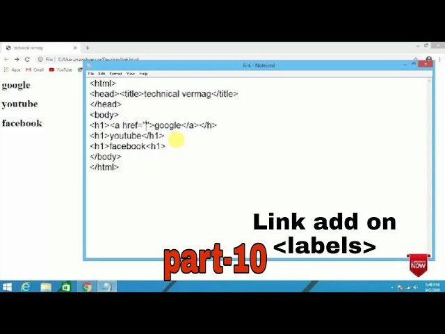 how to add link on text in html webpage //webpage par link kaise add kare simple code (in hindi)