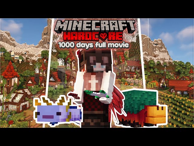 I survived 1000 days of Hardcore (but Cottagecore) Minecraft [Full Movie] 🍄