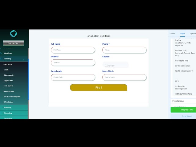 Coding: CSS styling Forms and webpages