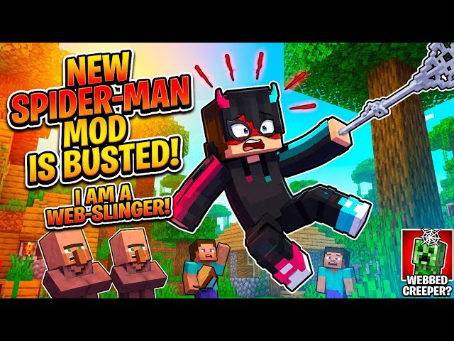 Testing SpiderMan Mod In MCPE #minecraft #spiderman