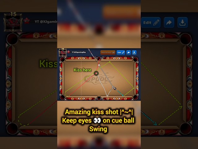 OMG Amazing Kiss Shot  #8bptrickshots #8ballpool #8ballpooltipsandtricks #8ballpoolvideos
