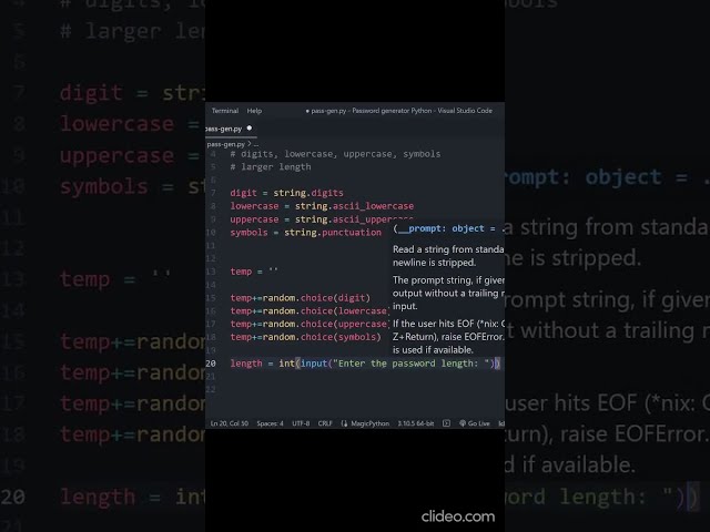 Random Password Generator Python 🔥🔐
