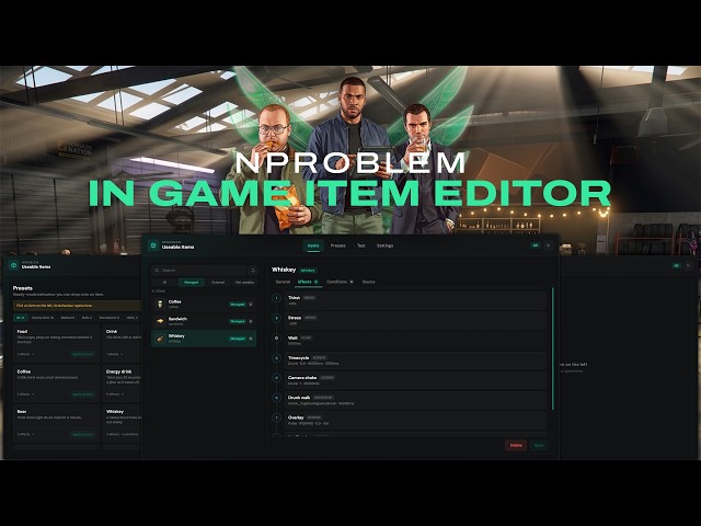 FiveM Item Editor | Make Any Item Usable In-Game, Custom Effects & Status [QBCore/ESX/QBX]