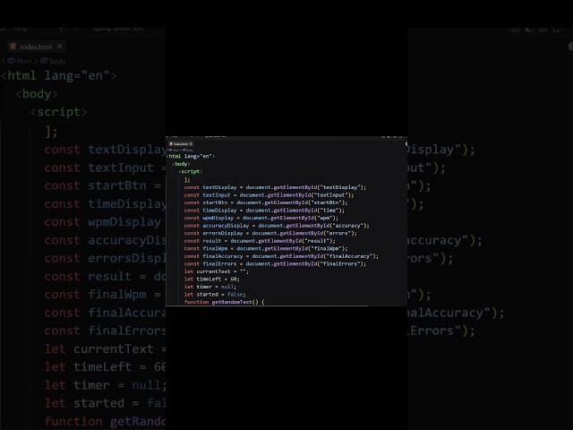 Build a Typing Speed Test with HTML, CSS & JavaScript | Typing Speed Test Using HTML, CSS & JS