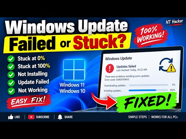 Windows Update Failed or Stuck? Fix Windows 11/10 Update Problems